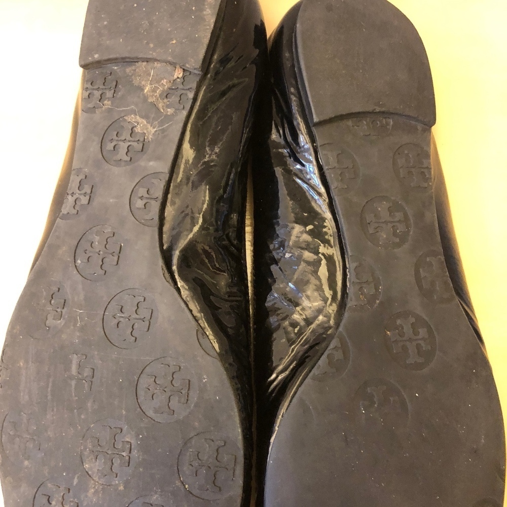 Tory Burch Black Leather Flats 6m - Picture 6 of 6